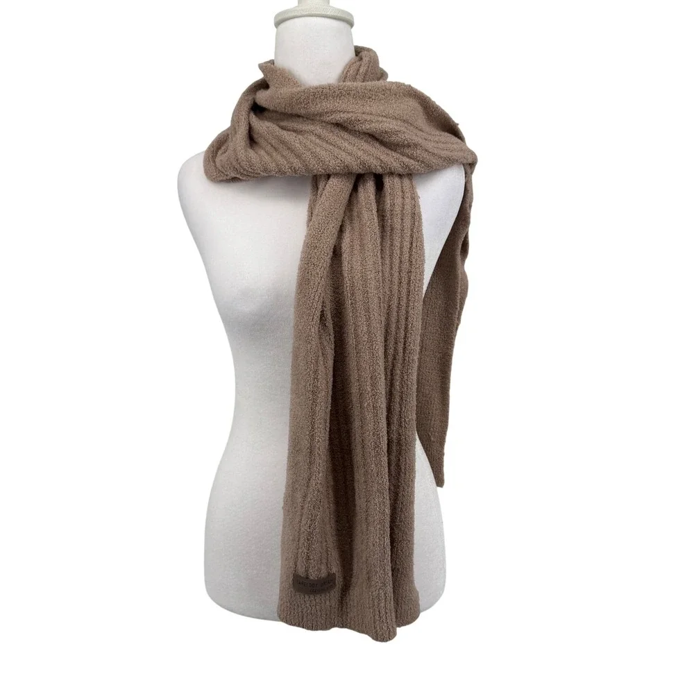 Barefoot Dreams CozyChic Lite Ribbed Knit Scarf Taupe Brown Style‎ 478 Soft Warm